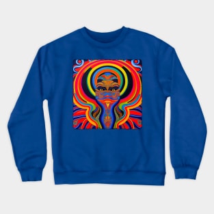 New World Gods (10) - Mesoamerican Inspired Psychedelic Art Crewneck Sweatshirt